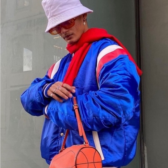 MNML Men’s Blue Teddy Bomber 90s Throwback Street Hip Jacket Coat XL X-Large - Picture 4 of 8